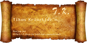 Tikos Krisztián névjegykártya